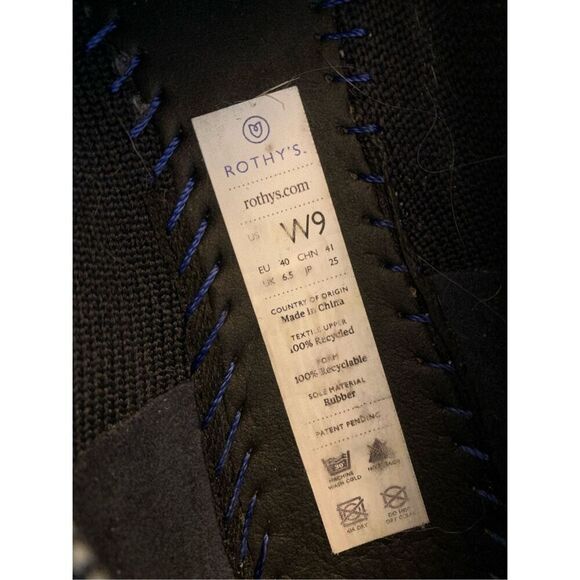 Rothy's Cloud gray Birds Eye round flat navy print women's size 9 - Picture 9 of 9